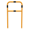 Protective bar made of steel tubing |  48 x 2.5 mm | with crossbar | total width: 700 mm | total height: 1200 mm | hot-dip galvanized and yellow coatedwith black warning stripes
